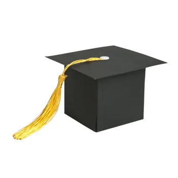 

50 Pieces Candy Boxes Bachelors Hat Design Candy Gift Party Boxes Unique Bachelor's Hat Design For Graduation zh1