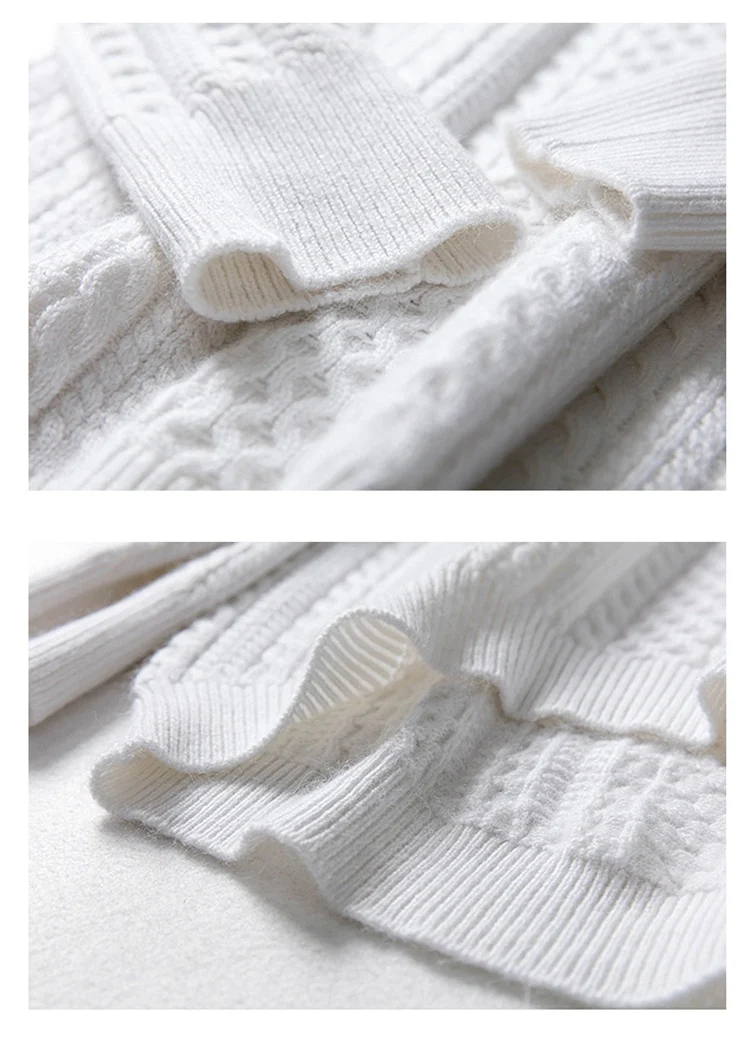 Winter Woolen+ Cashmere Knitted warm Suits Velvet Sweater+ wide leg Mink Cashmere Trousers Leisure Two-piece suits F786