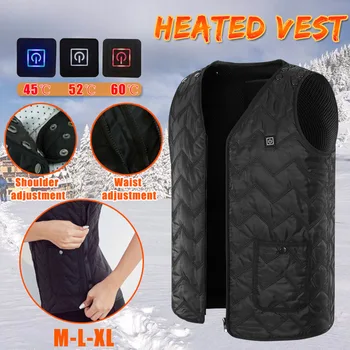 

Men Women Free Size Adjustable Electric Heated Vests USB Jacket Washable Winter Outdoor Warm Wind Resistant Hiking Motor