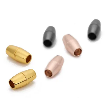 

5Sets/lot 5mm Hole Gold Color Round Strong Magnetic Claps Connectors for Leather Cord Bracelets DIY Jewelry Findings