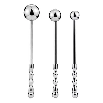 3 Sizes Metal Anal Beads Plug Silver Stainless Steel Anal Dildo Wand Hook Butt Plug Anus 2