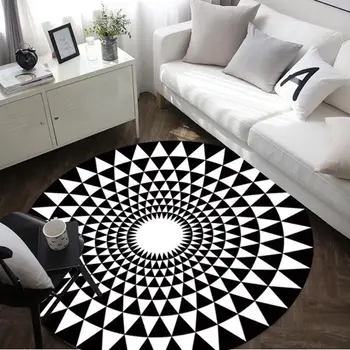 

Simple modern Nordic cloakroom black-and-white photo round carpet living room bedroom study computer cushion hanging Basket Ma