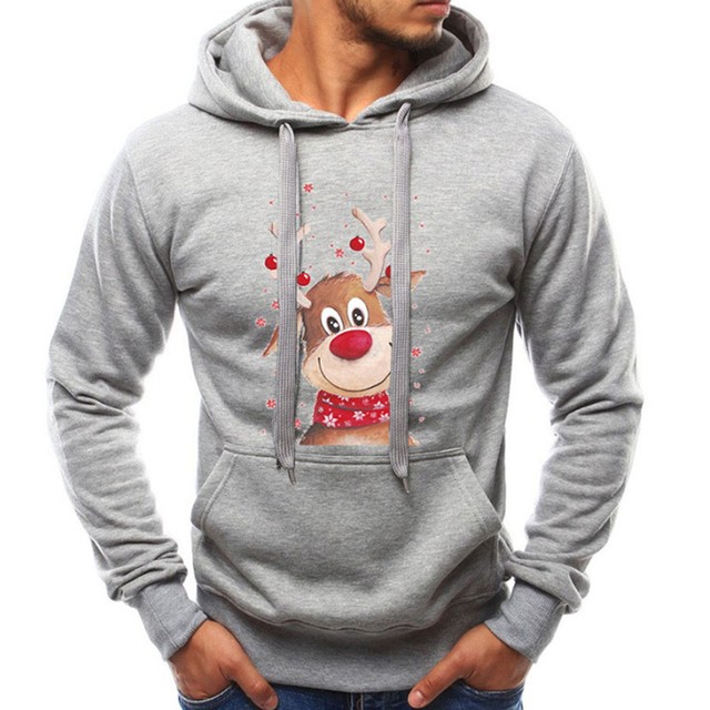Elk Christmas Hoodies Loose Color-blocking Plush Hooded Autumn Winter Hoodies Top Tracksuits Sweatshirts sudaderas para