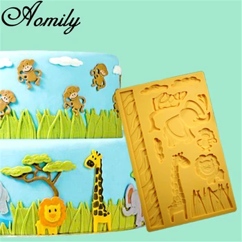 

Aomily Elephant Giraffe Monkey Lion Silicone Cake Molds Chocolate Animal Bakeware Mold DIY Pastry Baking Tool Baking Accessories