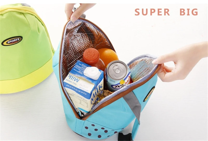 Портативная изолированная сумка для ланча для женщин и детей, круглая сумка для ланча, сумка из ткани Оксфорд, сумка для пикника, удобная сумка для хранения еды, сумки для отдыха