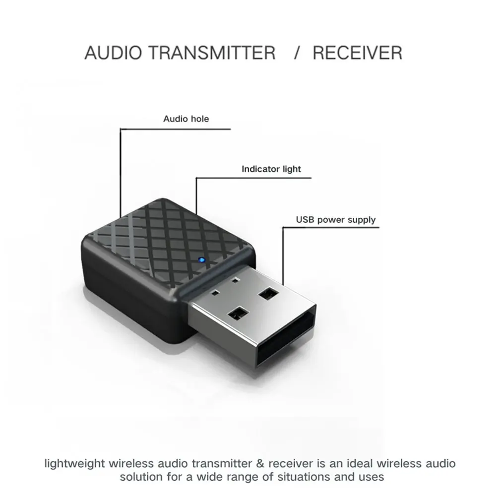 Мини Bluetooth 5,0 аудио приемник передатчик 3,5 мм AUX Jack стерео Bluetooth передатчик для ТВ ПК автомобиля USB беспроводной адаптер