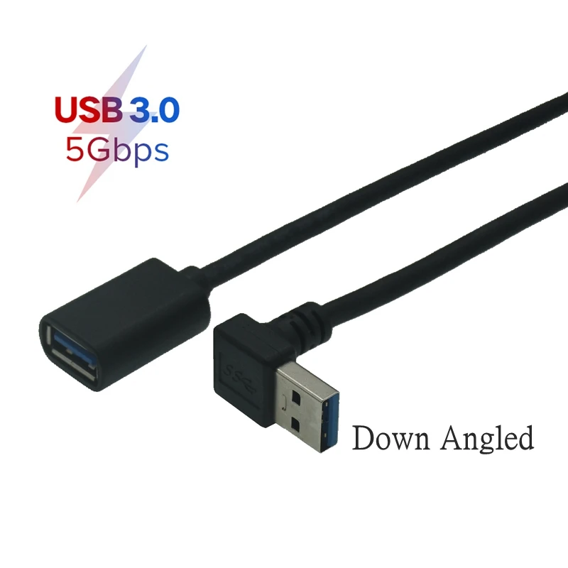 1M 3FT 30cm 50CM USB 3.0 Right Left Up Down Angle 90 Degree Extension 5Gbps USB 3.0 Cable Male To Female Adapter Cord USB Cable 