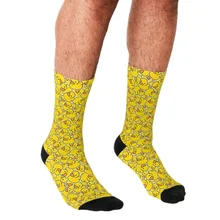 

2021 Funny Men's socks Yellow Classic Rubber Duck Printed hip hop Men Happy Socks cute boys street style Crazy Socks for men