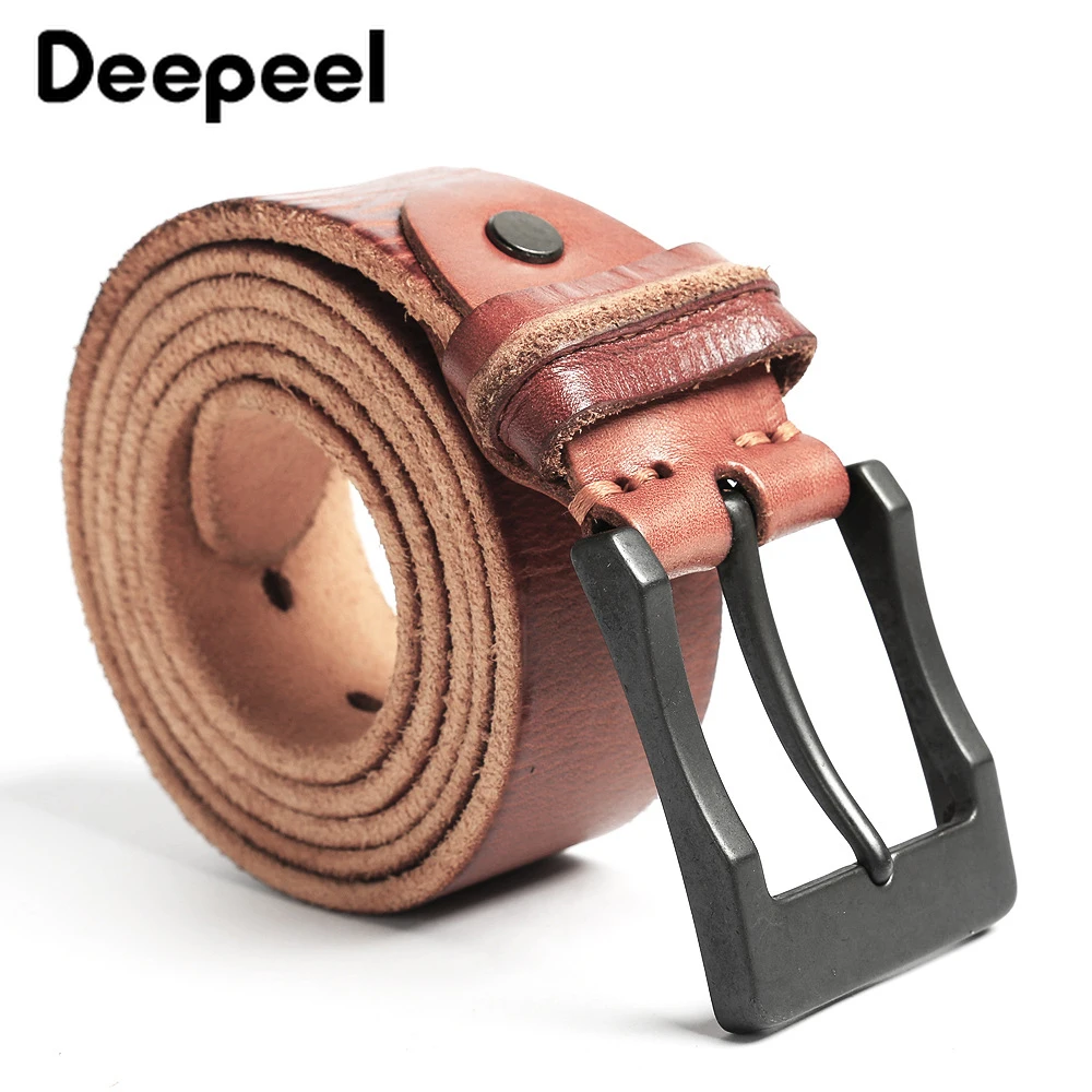 Deepeel, 1 шт., 3,8 см* 120 см, мужские классические ремни с пряжкой, Воловья кожа, натуральная кожа, декоративный Ретро стиль, для отдыха, широкий пояс, YK748