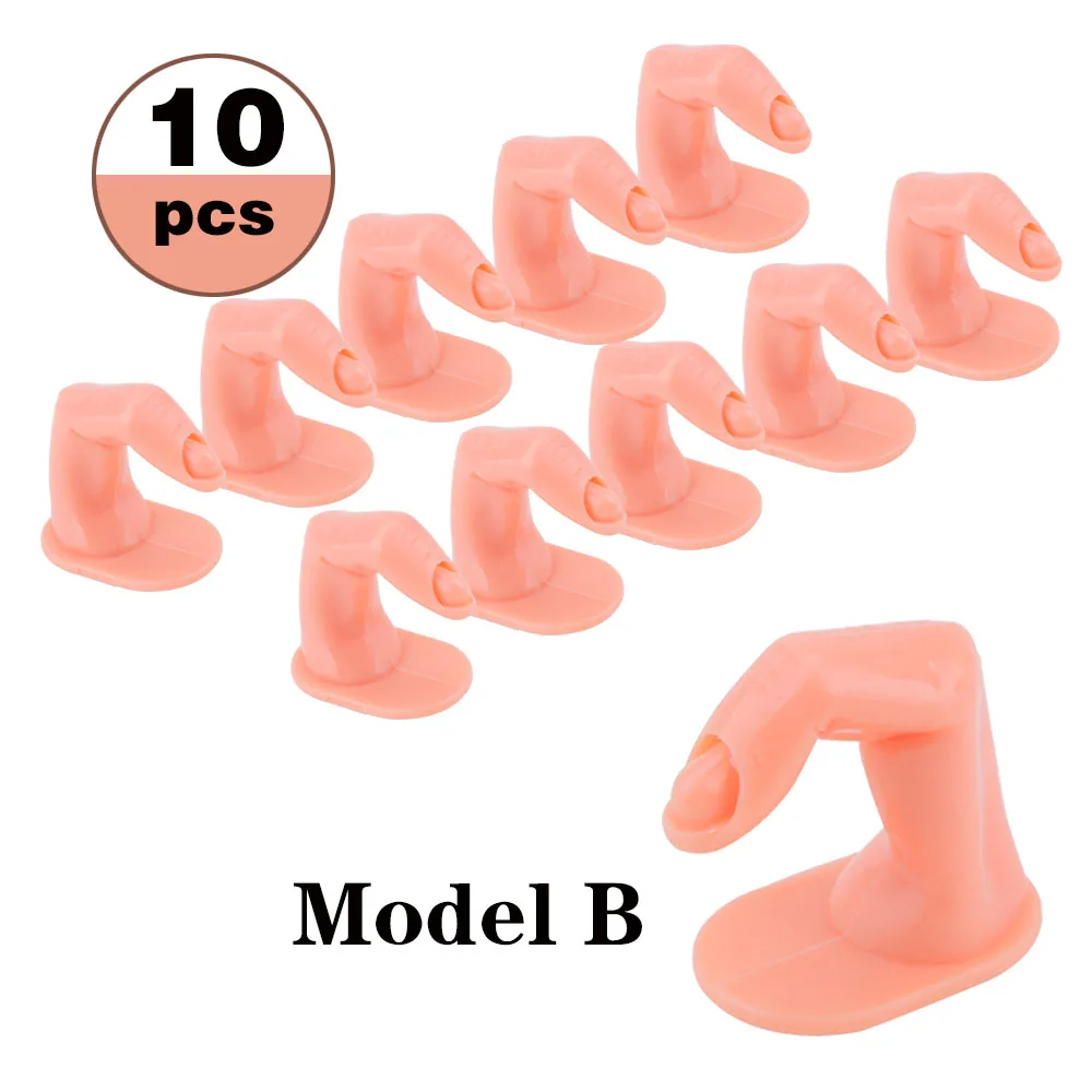 10pcs Model B 1/5/10 шт Пластик Практика пальцев нейл-арта модель палец Инструмент регулируемый Сделай Сам акриловые УФ-гель для ногтей маникюр ногтей инструменты для тренировок - Цвет: 10pcs Model B