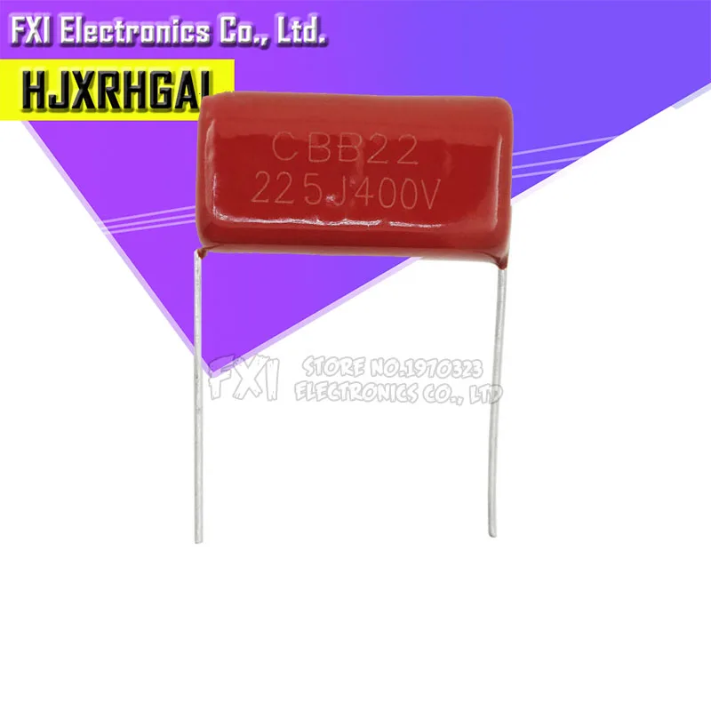 10 шт. 400V225J 2 мкФ шаг 20 м 225J400V 225 400V 2200PF CBB полипропиленовый пленочный конденсатор с