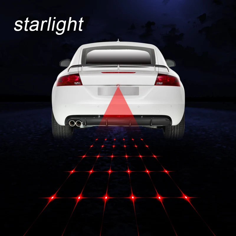Starlight CARCTR автомобильный противотуманный светильник Предупреждение ющий светильник для предотвращения столкновений задний узор проекционный лазерный задний противотуманный фонарь автомобильный модифицированный тормозной фонарь 1 комплект - Испускаемый цвет: Starlight