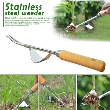 

Stainless Steel Hand Weeder Weeds Digging Puller Forked Head Weeds Remove Shovel Gardening Trimming Tools MDJ998