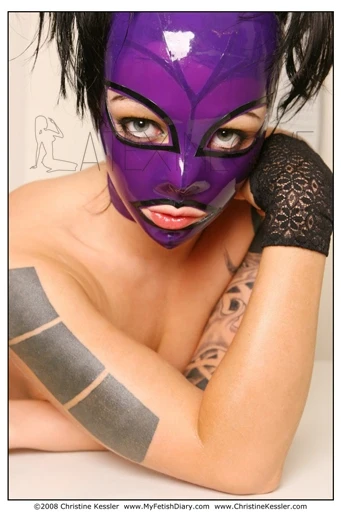 Black Sexy Latex Hood Mask Fetish Pull-through Holes Hair