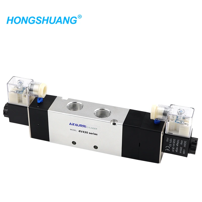 4V320-08 / 4V320-10 DC 12V 24V 110V 220V 3/8 &quotBSPT 2-позиционный 5-позиционный Пневматический
