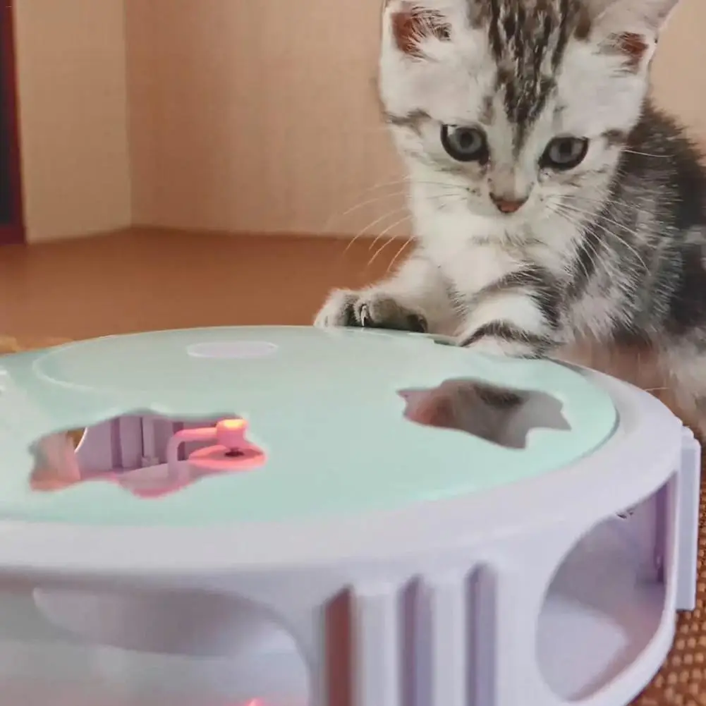Cat-teasing поворотный стол интерактивная игрушка автоматический, для круглых бутылок поворотный стол подтягивающая забавная игрушка для кошек играть питомца развивающие интеллектуальные игрушки