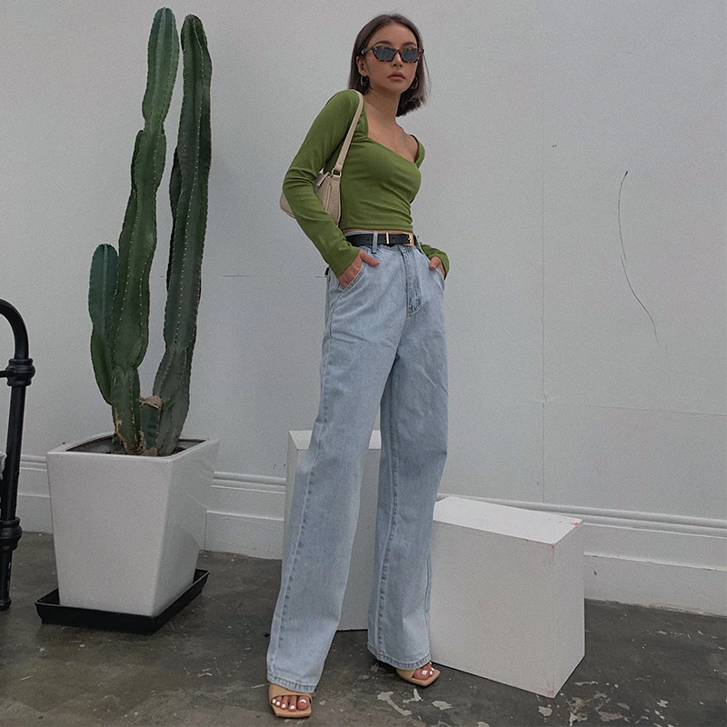 2019 Новая модная женская одежда джинсы с высокой талией свободные осенние и