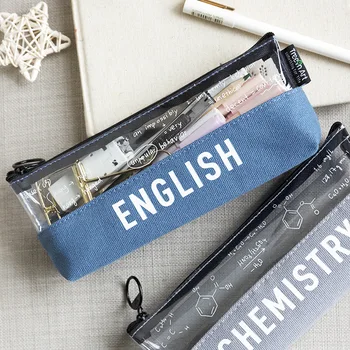 

Student pencil case multifunction creative subject transparent large capacity storage bag cosmetic bag purse school supplies