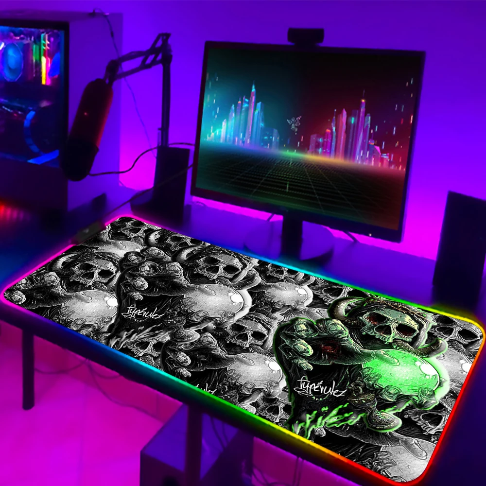  Skull Dead with Romantic Roses Celebration Day Gaming Mouse Pad  for Desk,Extended Stitched Edges Mousepad,Computer Keyboard Desk Mat,Non  Slip Rubber Base Mouse Pads Desk Pad Desk Pads : Office Products