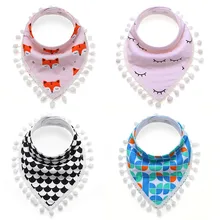 Детские нагрудники, кружевное треугольное полотенце, хлопковое плотное водопоглощающее цифровое печатание, шарф для мальчиков и девочек, нагрудник, детское полотенце для кормления