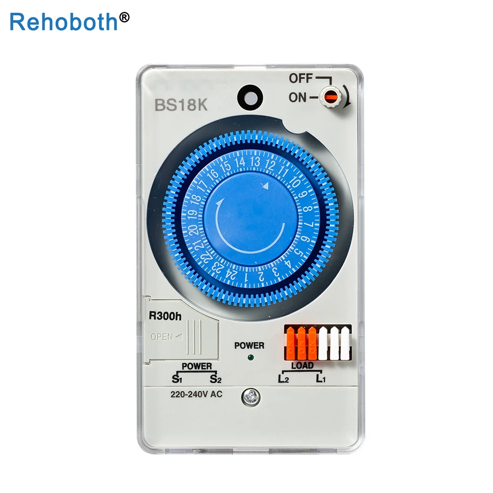 

AC100V-240V 10A 24 Hours Mechanical Timer Industrial Time Switch Timer Controller Cycle Setting with Battery TB118K
