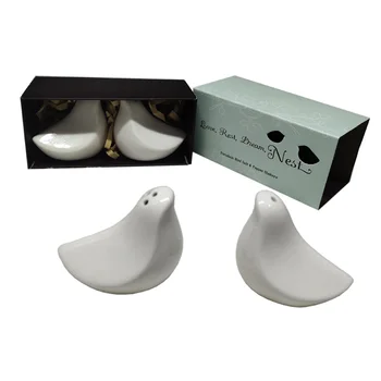 

40pcs(20sets)/lot Dream Nest Love birds ceramic Salt and Pepper shaker Wedding Favors Cheapest Wedding gift