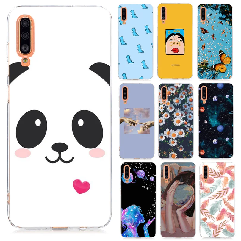 Cute Patterned Phone Case For Samsung Galaxy A10 A20 A30 A40 A50 A70 A20E Slim Soft TPU M10 M20 M30 Back Cases Cover | Мобильные