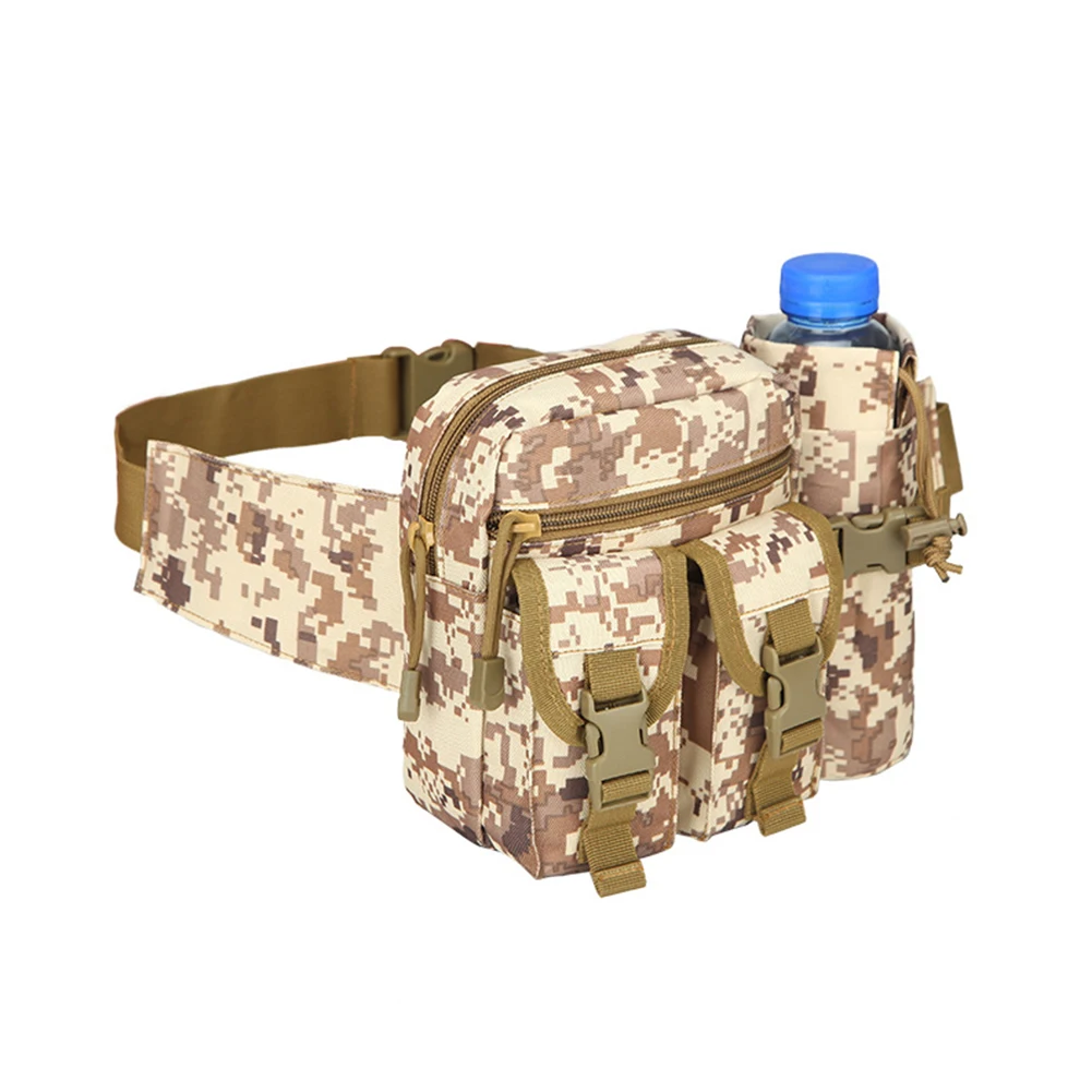 Военная тактическая поясная сумка, мужская сумка для путешествий, нейлоновая поясная сумка, походная сумка для альпинизма, сумка для бума с сумкой для бутылки воды, высокое качество - Цвет: Desert Digital