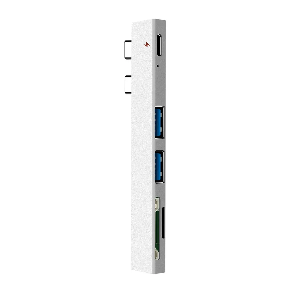 USB C концентратор двойной тип C адаптер док-станция с USB PD зарядное устройство SD/TF слот для ПК с адаптером питания usb-хаб высокоскоростные аксессуары