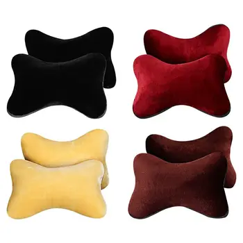 

2020 New 2pcs Car Neck Pillow Artificial Plush Soft Warm 4 Colors Headrest For Most Cars