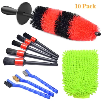 

10pcs/set Detail Brush Car Wash Mud Remover Trim Air Vent Cleaning Tool Dashboard Interior Releases Dirt Motorcycle Soft Bristle