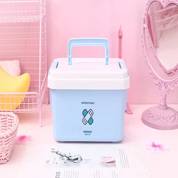 

Household Medicine Box First Aid Kit Medical Box Portable Small Medicine Box Storage box(205*145*125mm)