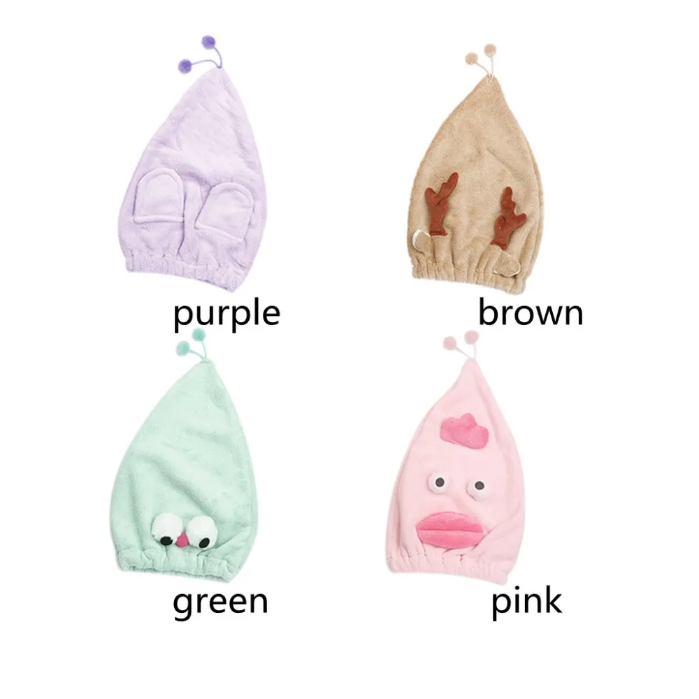 Cartoon Quick Hair Dry Towel Microfiber Hair Turban Quickly Dry Hair Hat Wrapped Towel Bathing Cap haar handdoek 5 Minutes#4C09