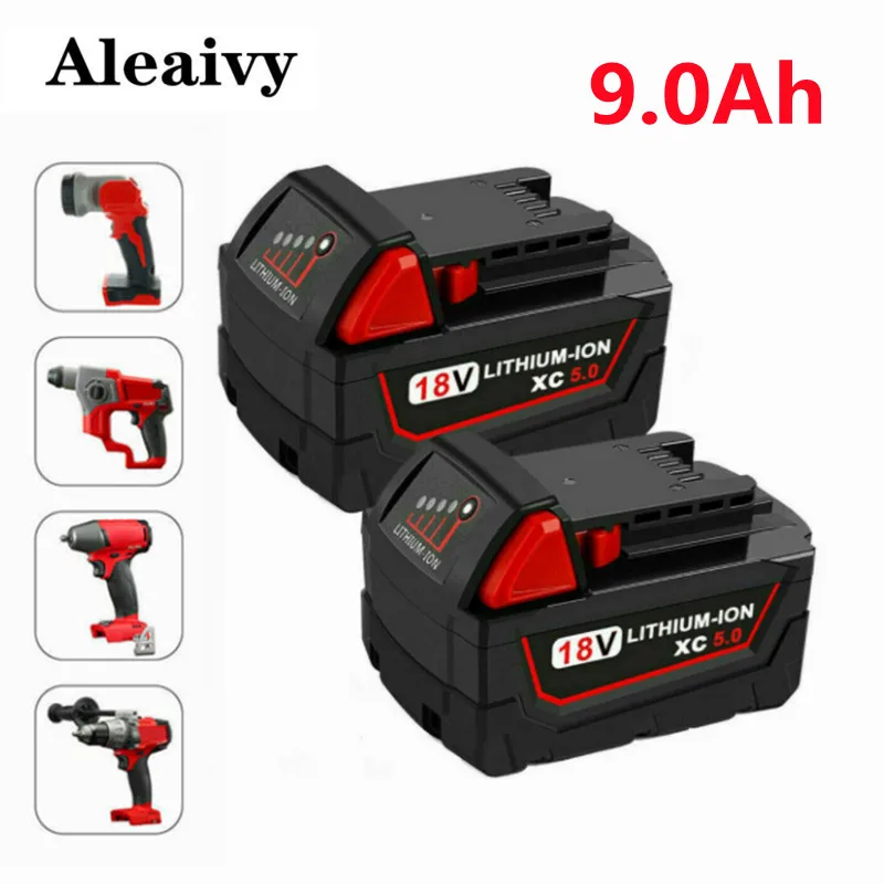 2x 18V 6.0Ah Extended Battery For MILWAUKEE M18 48-11-1850 48-11-1852 48-59-1850 