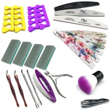 18-23 шт. Шлифовальная Пилка Для ногтей буферный блок для педикюра полировочные полоски для ногтей УФ-Гель-лак Инструменты для красоты профессиональные пилки для ногтей