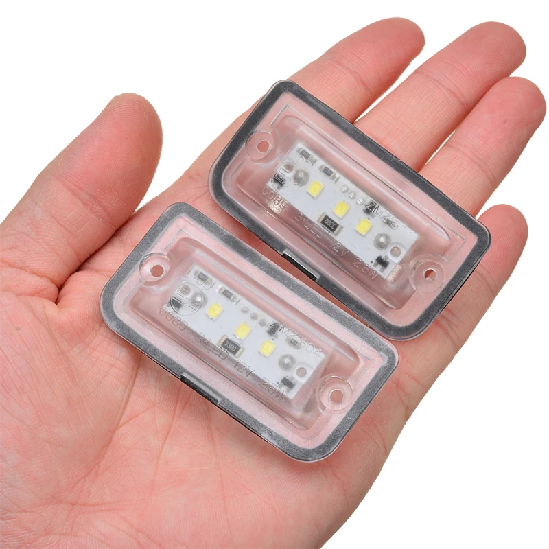 2pcs 12V Светодиодный свет номерного знака без ошибок Canbus для Mercedes Benz C W203 CLK W209 SL R230 KB27 6000k белый свет номерного знака