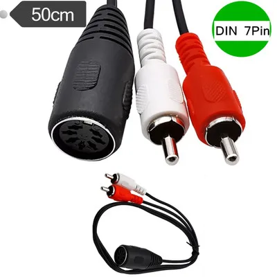 7-контактный DIN Женский кабель MIDI-2 Двойной RCA штекер аудио кабель