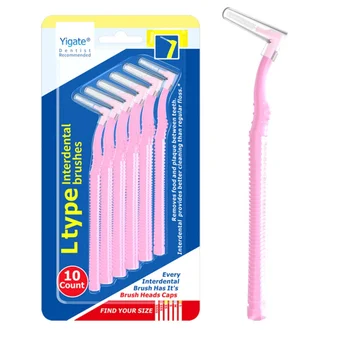 

10 Pcs L Shaped Interdental Brush Dental Floss Interdental Cleaners Orthodontic Dental Teeth Brush Toothpick Oral Care Tool