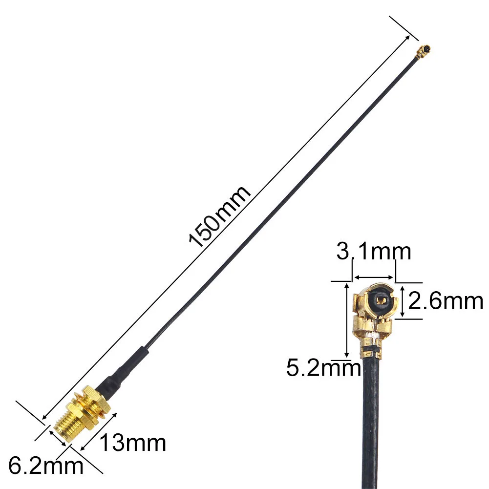 2.4 GHz 5dBi Antenna Wireless RP-SMA Male for PCI Card USB Wifi Booster + RP SMA Jack to Mini ufl./ IPX 1.13 Pigtail Cable