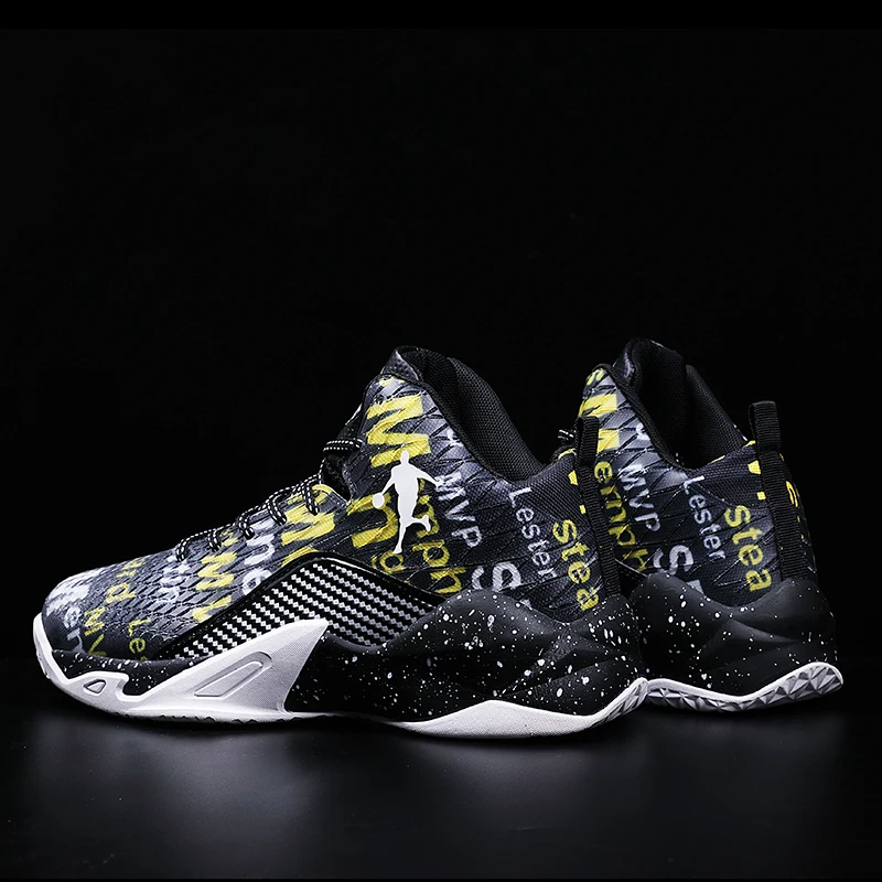 Мужские высокие баскетбольные кроссовки амортизирующие легкие Нескользящие