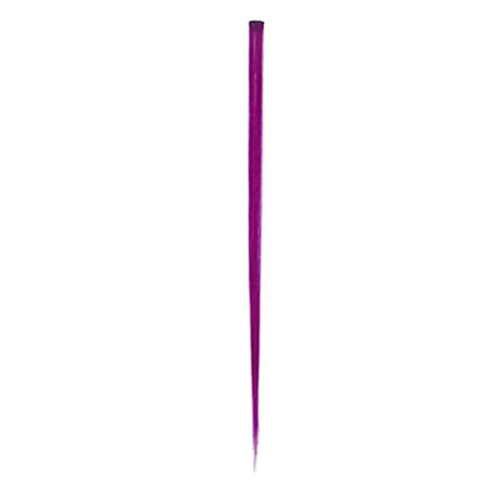 Grape Purple Прямые шиньоны для наращивания волос, аксессуары для самостоятельной сборки, цельный ролик для плетения булочек, пряди для плетения, стильные цветные длинные волосы - Цвет: Grape Purple