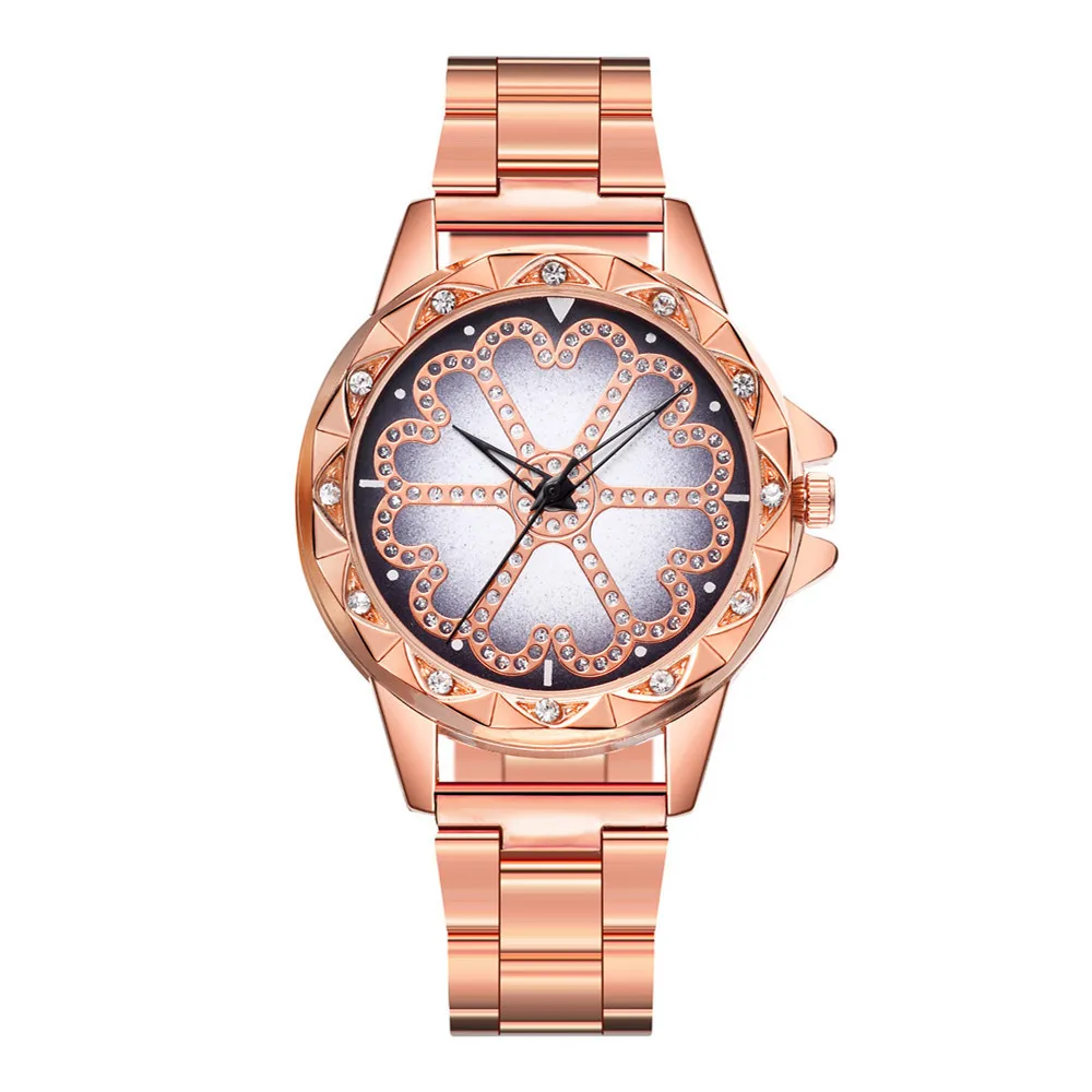 

Fashion Top Grade Diamond Set Women's Steel Belt Watch Luxury Fortunes Flower Type Diamond Set Quartz Decoration Watch Women's