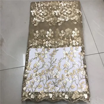 

2019 New Design Nigerian Lace Fabrics Net Rhinestone African Lace Fabric Beading Guipure French Tulle Lace Fabrics High Quality