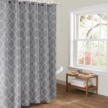 

New Shower Curtain Polyester Cloth Waterproof Lanterns Bathroom Curtains With Copper Buttonhole Lead Line