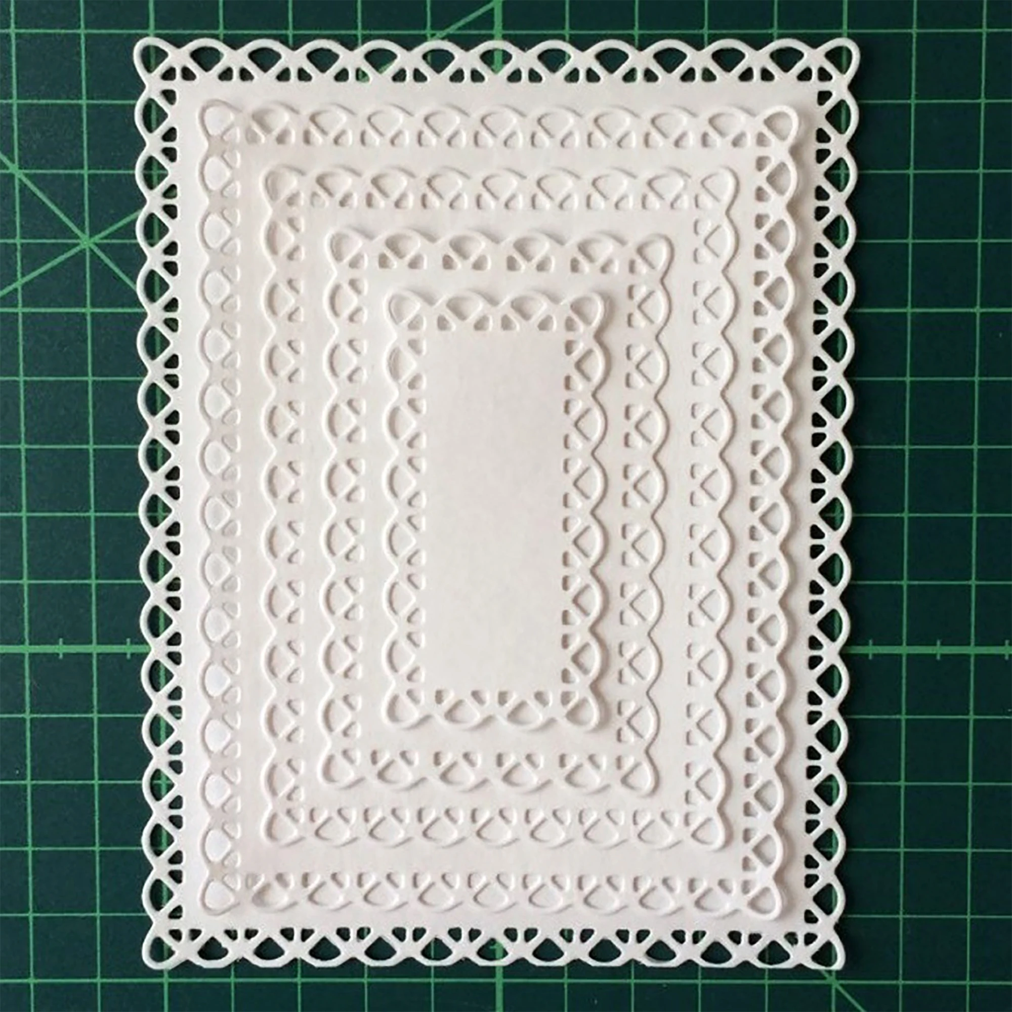  Lace Rectangular Background Cutting Die Metal Stencil Embossing Dies 3D DIY Scrapbook Craft Photo F
