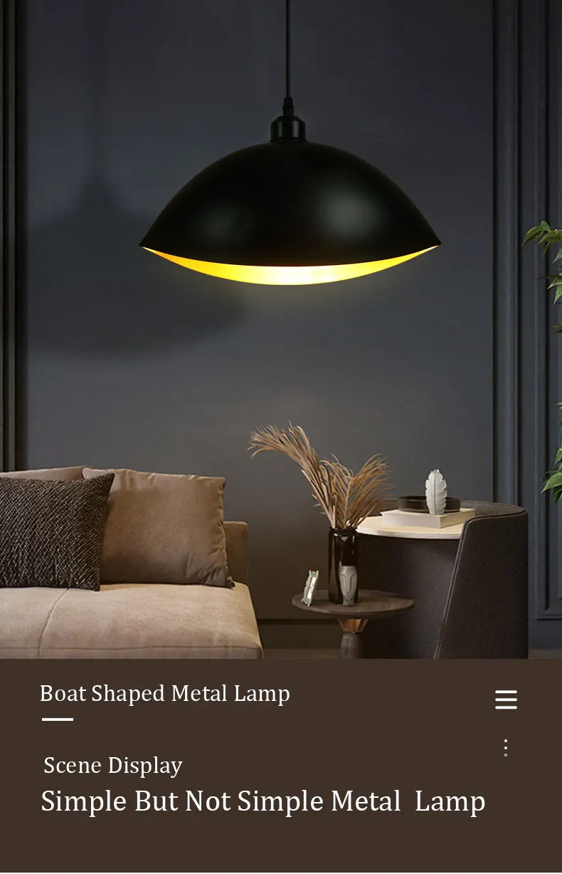 Surfac + Golden Lâmpada de Suspensão para Sala Forma Criativa Pingente Preto Interior Jantar Restaurante Luminária Diária Luz 4 Luzes e Iluminação