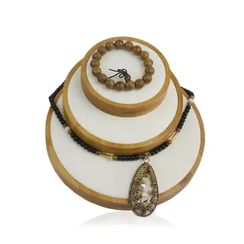 

Hot Necklace Jewelry Display Stand Design Natural Wood Jewelry Earring(3PCS)