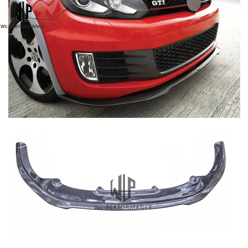 Golf 6 GIT Carbon Fiber RZ splitter Car front bumper lip Spoiler Car body kit For Volkswagen Golf6 GIT exclusive use 10-13