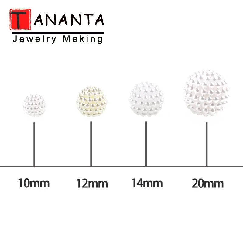 Colorful White Acrylic Bayberry Beads 10-20mm Round Loose Europe Beads For Jewelry Making Crafts Bracelet DIY Accessories