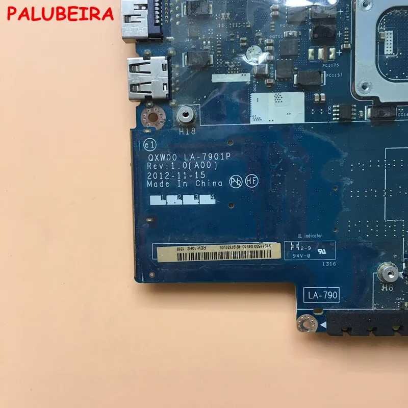 PALUBEIRA CN-034C90 CN-0R3XNJ R3XVJ для DELL Latitude E5430 Материнская плата ноутбука QXW00 LA-7901P REV: 1,0(A00) Материнская плата ноутбука ПК